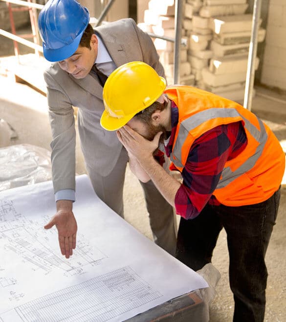 Construction professional reviewing a project