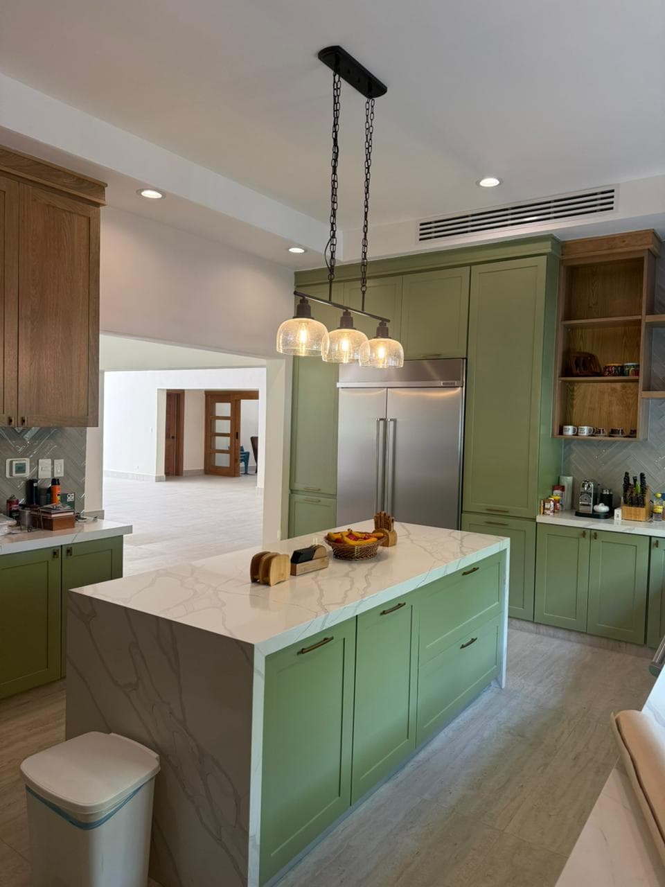 Detailed view of modern kitchen joinery and finishes